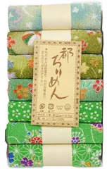 【送料無料】西村庄治商店 生地 都ちりめん カットクロスアソートセット 柄 7枚入り 緑 系 GA-3