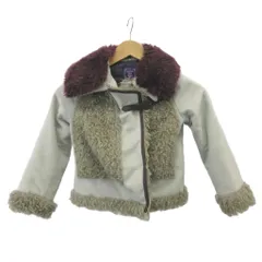 アナスイ ANNA SUI 子ども服 ジャケット120 グレー 長袖 ファー襟 ボア切り替え /RN ■GY58