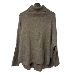  ゆったり タートルネック ニット セーター ブラウン センターライン F レディース こなれ感【B102】