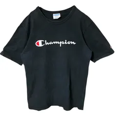 M チャンピオン プリント ロゴ シンプル ブラック 黒 Tシャツ レディース ユニセックス メンズ 古着 半袖 CHM