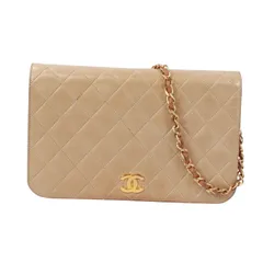 CHANEL マトラッセ ラムスキン ベージュ ショルダーバッグ ゴールド