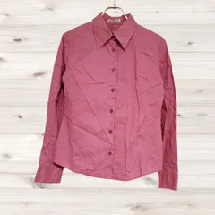 A1414 ナイスクラップ NICE CLAUP 長袖シャツ ピンク 無地 レギュラーカラー