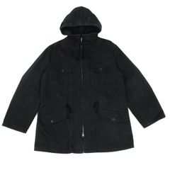 ワイズフォーメンY's for men コットンポケットデザインフーデッドダブルジップジャケット 黒L