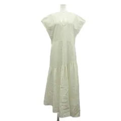 ザラウーマン ZARA WOMAN ワンピース 半袖 ロング ストライプ Vネック S 白 ホワイト /XZ ■ECD001