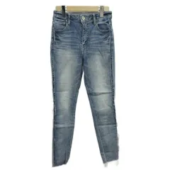 リエンダ rienda デニムパンツ ジーンズ スキニー ウォッシュ加工 カットオフ 26 青 ブルー /XZ ■ECD001