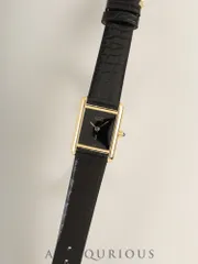 カルティエ マストタンク SM 3 66001クォーツ Cal.157 SV925 革 純正ピンバックル（GP）オニキス文字盤（SWISS表記）オーバーホール済み 新品仕上げ済み