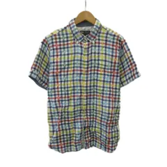 ビームスハート BEAMS HEART ボタンダウンシャツ 半袖 チェック柄 髑髏 スカル L マルチカラー /XZ ■ECD001