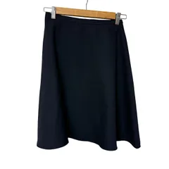  レディース 極美品 フレアスカート ネイビー 11号 (L) フォーマル 冠婚葬祭 通勤 11AR67【B102】