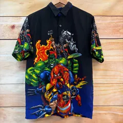 marvel マーベル 2002 アロハシャツ アベンジャーズ 半袖 Lのサムネイル