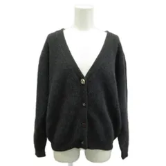 スナイデル SNIDEL カーディガン ニット アンゴラ混 ウール混 長袖 Vネック ビジュー F グレー /XZ ■GY58