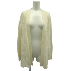 スナイデル SNIDEL カーディガン ニット カシミヤ混 長袖 前開き 花柄 刺繍 F 白 ホワイト /XZ ■GY58