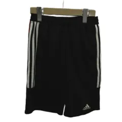 アディダス adidas ショートパンツ ハーフボタン ジュニア 子供服 イージー スリーストライプス ロゴ 150 黒 ブラック /XZ ■GY58