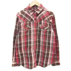 コムサイズム COMME CA ISM カジュアルシャツ 長袖 チェック柄 マルチカラー M レッド 赤 /YM46