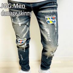 希少‼︎大きめadams JUGGER パッチ スキニーデニムパンツ XL - メルカリ