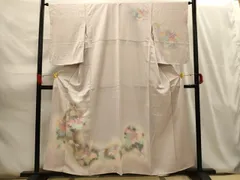 平和屋着物■訪問着　刺繍　枝花文　暈し染め　金銀彩　正絹　逸品　AABG8092sx