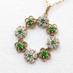 特注品pt950翡翠ダイヤアコヤベビーパール ペンダントトップ 帯留から