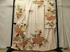 平和屋着物■豪華振袖　駒刺繍　吉祥草花文　金彩　正絹　逸品　CABD6666oy