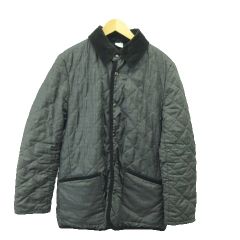 タケオキクチ TAKEO KIKUCHI コーチジャケット 上着 2 グレー 紺 ネイビー グレンチェック 無地 リバーシブル キルティング 長袖 /GR ■GY58