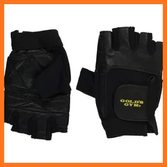 【新品】 ゴールドジム(GOLD`S GYM) EXレザーグローブ G3403 メンズ Mサイズ 【初心者~上級者】 手になじむレザー使用 ベンチプレス バーベルカール 【ゴールドジム正規品 ゴールドジムトレーナー愛用】 トレーニンググローブ 手の保護 黒 1のサムネイル