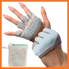 【新品】 INSHAPER ポケット 筋トレ トレーニンググローブ レディース 懸垂 マメ防止 女性のための フィットネス ジム 手袋 収納袋兼洗濯ネット付き (S, パステルブルー) 1