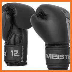 【新品】 Meister [クリティカル] ボクシンググローブ - 人間工学高密度トレーニンググローブ - マットブラック - 12オンス 0のサムネイル