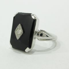 agate オニキス パール シルバー リング 13号 アガット ブラック