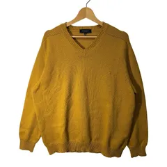 BURBERRY LONDON バーバリーロンドン ニット セーター 長袖 ワンポイント刺繡 Vネック 8サイズ イエロー