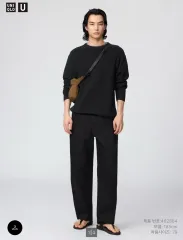 ユニクロU ワイドチノパンツ グレーネイビー 73