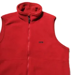 90's エディーバウアー EBTEK フルジップ フリース ベスト (M) 赤 ポーラテック ロゴ刺繍 白タグ アメリカ古着 USED ビンテージ ヴィンテージ 90年代 旧タグ オールド アウトドア