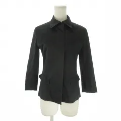 アイシービー iCB ジャケット 上着 9 黒 ブラック 七分袖 ステンカラー フラップポケット /AO8 ■ECA002