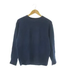 B&Y ユナイテッドアローズ BEAUTY&YOUTH ビューティー&ユース ニット セーター ウール 青 ブルー 無地 クルーネック 長袖 /AO27 ■ECA002