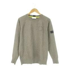 ルコックスポルティフ le coq sportif GOLF ニット セーター ゴルフ 長袖 ロゴ刺繍 M グレー /CK8 ■ECA002