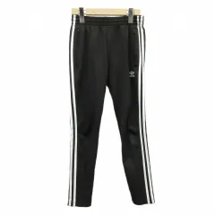 アディダス adidas トラックパンツ ジャージ イージー スリーストライプス ロゴ 刺繍 S 黒 ブラック /XZ ■ECD001