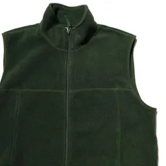 00's LLビーン フルジップ フリース ベスト 緑系 (M) グリーン ロゴ刺繍 ポーラテック 00年代 旧タグ オールド アウトドア L.L.Bean アメリカ古着 USED ビンテージ ヴィンテージ