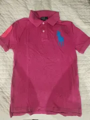 ポロラルフローレン ピンク半袖カラーTシャツ S (8)