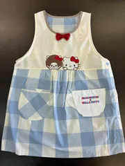 【再入荷】モンチッチ&ハローキティ　エプロン　タオルホルダー付　かわいいエプロン　保育士　看護師　介護士