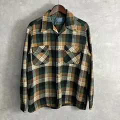 70's PENDLETON Wool Check オープンカラー ボックスシャツ