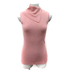 セオリー Theory ニット カットソー リブ ノースリーブ ウール S ピンク /YI