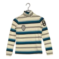 中古 レディース パーリーゲイツ PEARLY GATES 長袖シャツ 0(S) 白 ホワイト ハイネック ボーダー