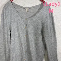 薄手カーディガン グレー 無地 シンプル 春秋 羽織り 軽量 Mサイズ