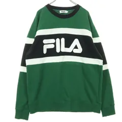 FILA フィラ ブランドロゴ 長袖 トレーナー L グリーン スウェット メンズ 古着