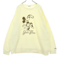 美品 Areeam アリーム キャラクタープリント 長袖 トレーナー F アイボリー スウェット ミッキーマウス レディース 古着