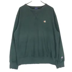 Champion チャンピオン ロゴ刺繍 長袖 前Ｖ スウェットパーカー M グレーカーキ メンズ 古着