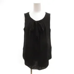 セオリーリュクス theory luxe ノースリーブカットソー ブラウス 絹 シルク 38 黒 ブラック /JS ■GY62