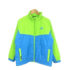 アディダス adidas 中綿ジャケット スポーツ 子ども服（男の子用） 140 緑 グリーン 青 ブルー 長袖 スタンドカラー ジップアップ ロゴ /MN17 ■ECA002