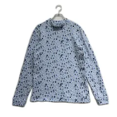 中古 メンズ パーリーゲイツ PEARLY GATES 長袖シャツ 4(M) 水色 モックネック ロゴ総柄 裏起毛