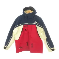 エレッセ ellesse 中綿ジャケット スキー スポーツ L トリコロールカラー フード付き 長袖 カラーブロック /CK1 ■ECA002