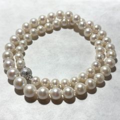 本真珠✨テリ良】 大珠 7.8-11.0mm パールネックレス - メルカリ