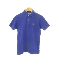 ラコステ LACOSTE CHEMISE ポロシャツ 3 紫 パープル 半袖 襟付き 文字ワニ ロゴ刺繍 /CK42 ■ECA002