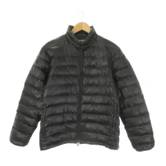 キャンプセブン CAMP7 ダウンジャケット アウトドアウエア L 黒 ブラック 無地 スタンドカラー 長袖 /CK34 ■ECA002